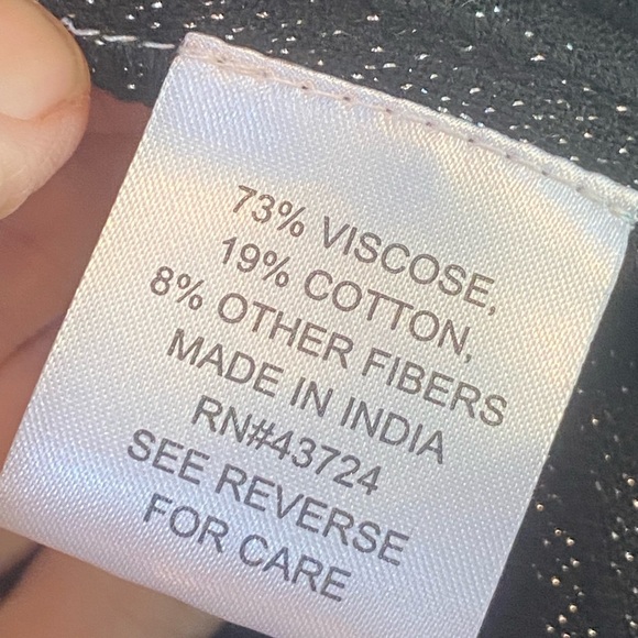 Linda Anderson Womens Black Flowy Sequin Button Down Shirt - Picture 7 of 7